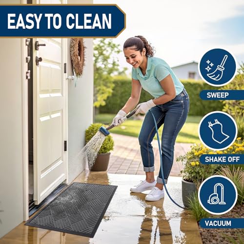 Front Door Mat Outside Entrance (Grey / 59" X 20")