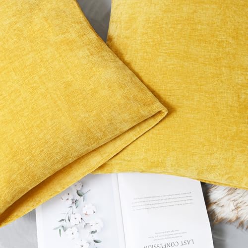 Decorative Throw Pillow Covers 26 X 20 Inches Mustard Yellow (26" x 20" (Pack of 2) / Mustard Yellow)