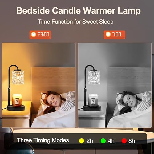Dimmable Candle Warmer Lamp with Timer (Black Clear)