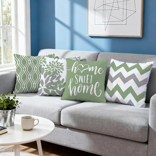 Throw Pillow Covers 18x18 (Sage Green / 18" x 18" (Pack of 4))