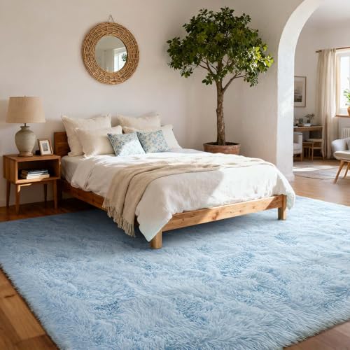 9x12 Ft Extra Large Shag Rugs for Living Room (Db Light Blue / 9' X 12' (Rectangular))