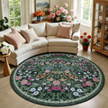 Round Area Rug Living Room (Dark Green / 6' (Round))
