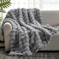 Faux Fur Throw Blanket for Couch (Grey / Throw(50" x 60"))