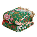 Boho Throw Blanket 50"x60" Fall Cotton Butterfly Floral Blanket (Green Butterfly / 50"x60")