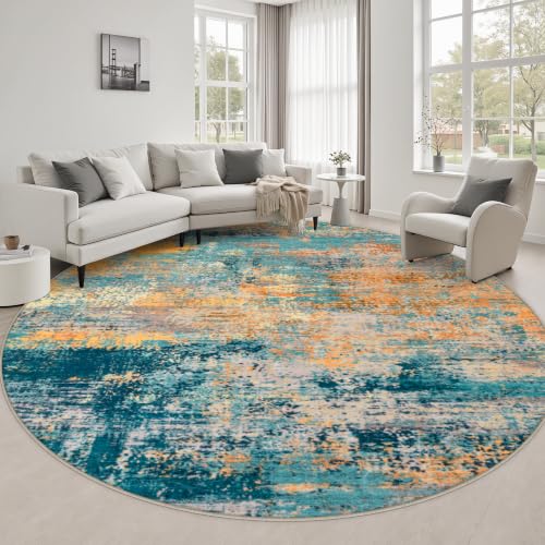 Round Area Rug Living Room (Rosy Haze / 6' (Round))