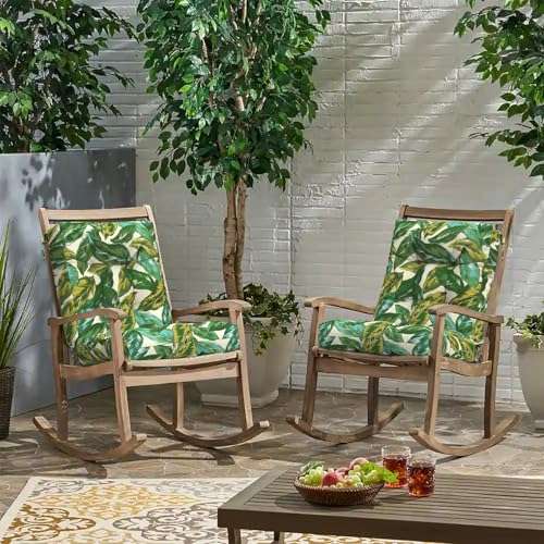 Outdoor Back Chair Cushions (42"x21"x4" / Lush Leaf Jungle)