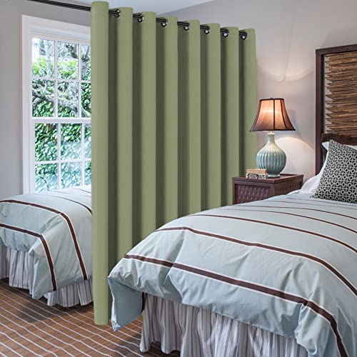 Blackout Patio Curtains 100 x 84 Inches for Sliding Door Extral Wide Blackout Curtain Panels Thermal Insulated Room Divider (100"W x 84"L (Pack of 1) / Sage)