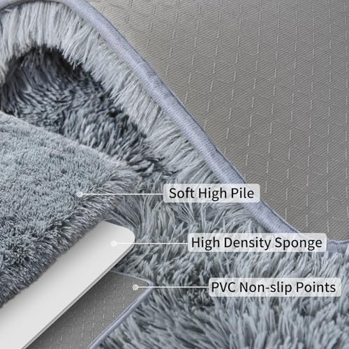 Soft Runner Rugs for Bedroom Hallways (2' x 3' (1 pc) / Grey)