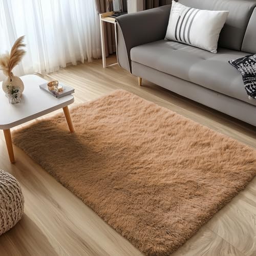 3x5 Machine Washable Small Bedside Rug (3x5 Ft / Khaki)