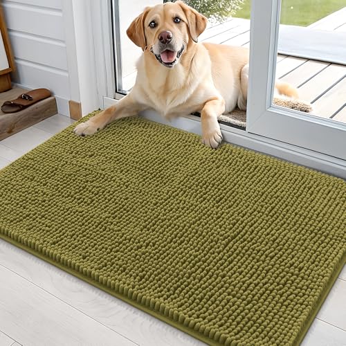 Dog Door Mat for Muddy Paws 35x24 (Willow Green / 35" X 24")