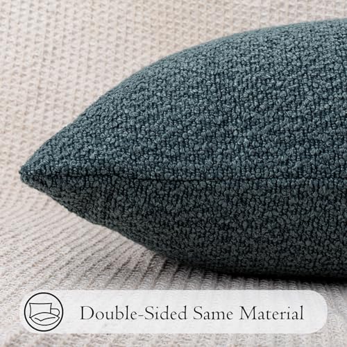 Boucle Lumbar Pillow Cover 16x24 inch Dusty Blue (Dusty Blue / 24" x 16" (Pack of 1))
