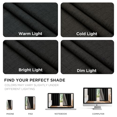 Blackout Curtains for Bedroom (Black / 52"W x 90"L (Pack of 2))