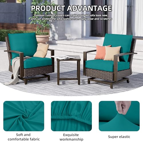 8Pcs Outdoor Cushion Covers (Peacock Blue. / 8PCS)