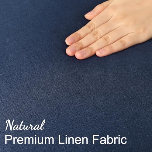 Fall Navy Blue Linen Throw Pillow Covers 16x16 Set of 2 (Navy Blue / 16" x 16" (Pack of 2))