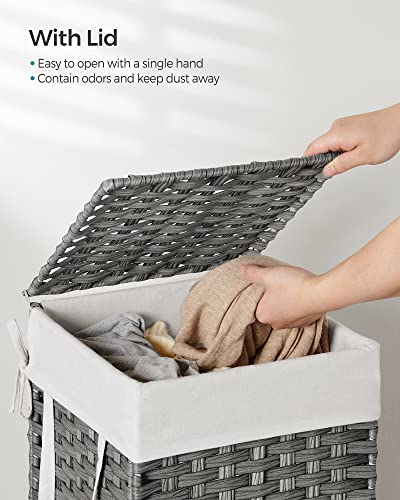 Laundry Hamper with Lid (Dove Gray / 65 L)