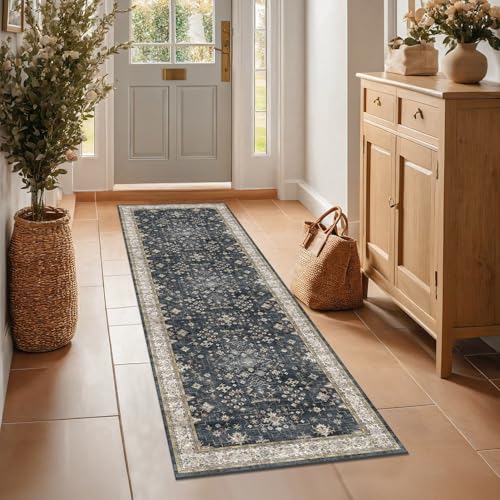 Black 2x7 Long Runner Rugs for Entryway (2' x 7' (Runner) / Ashen / Multi)