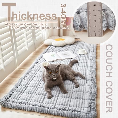 Couch Covers for Dogs Washable (Light Blue-grey / 27.6" X 70.9")