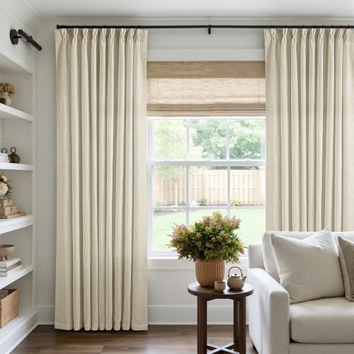 60 Inch Width 120 Inches Long Linen Pinch Pleat Curtains 1 Panel (Linen / 60"W x 120"L (Pack of 1))