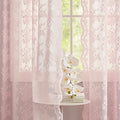 Vintage Lace Curtains 84 Inches Long (Light Pink / 52"W x 84"L (Pack of 2))