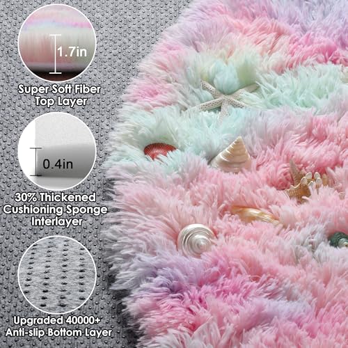 Rainbow Round Area Rugs 5ft (Colorful Rainbow / 5' (Round))