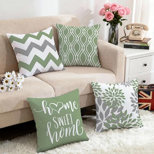 Throw Pillow Covers 18x18 (Sage Green / 18" x 18" (Pack of 4))