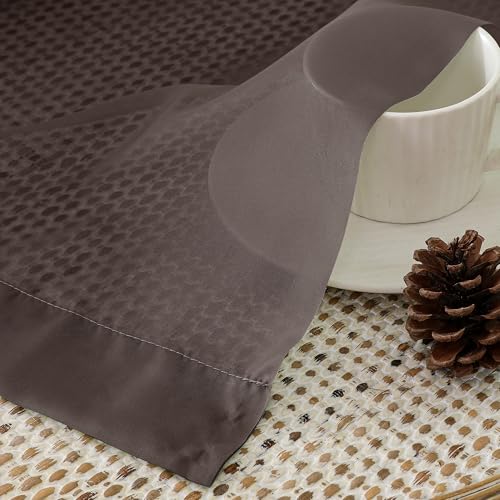 Chocolate Brown Sheer Curtains 90 Inches Long 2 Panels (42"W x 90"L (Pack of 2) / Chocolate)