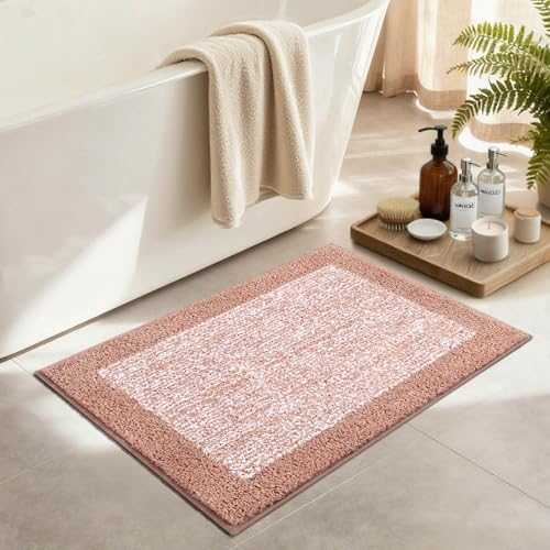 Bathroom Rugs 30x20 Non Slip Washable (Pink / 1'8" x 2'6" (Rectangular))