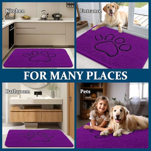 Dog Door Mat for Muddy Paws 48x30 (Purple / 48" X 30")