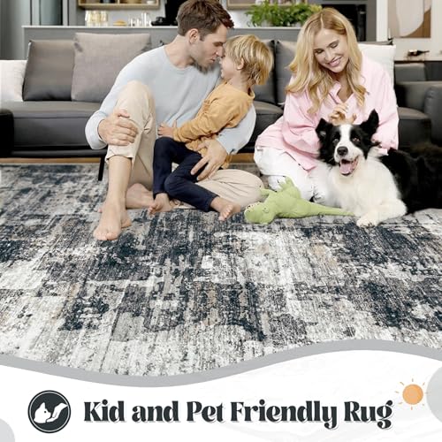 9x12 Area Rug for Living Room (Black Grey / 9' x 12' (Rectangular))