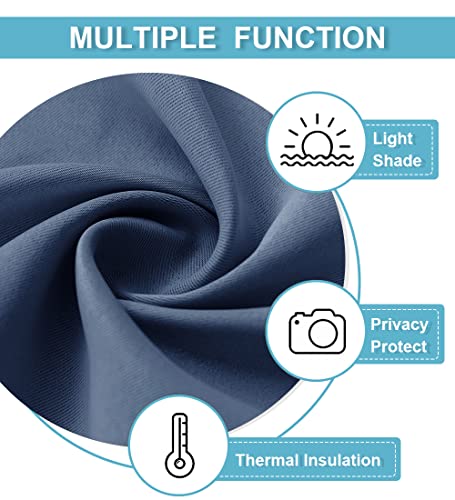 Cafe Blackout Curtains 30 inch Length (Stone Blue / 29"W x 30"L (Pack of 2))
