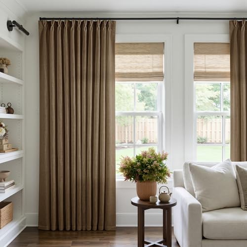 Extra Wide 84 Inch Long Pleated Curtains 70 Inch Wide Dutch Cocoa (Dutch Cocoa / 70"W x 84"L (Pack of 1))