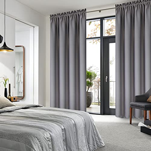 Blackout Curtains for Bedroom Living Room 42 x 84 Inch Long Grey (Grey / 42"W x 84"L (Pack of 2))