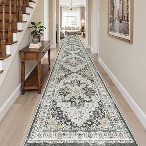 Hallway Runner Rug 3x18 Washable Kitchen Runners 18ft (Black / 3' x 18' (Runner))