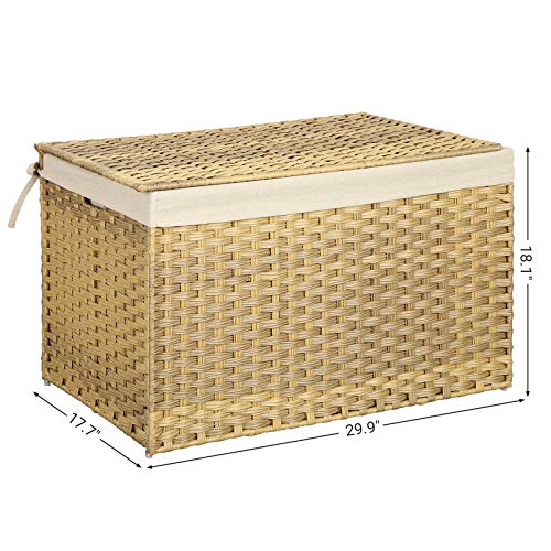 Woven Storage Basket with Lid (160 L / Natural)