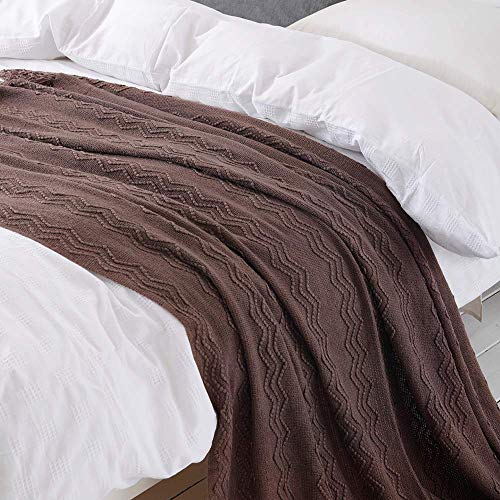 Brown Throw Blanket 60x80 Inch Boho Knitted Soft Throw Sofa Blanket (Brown / 60"x80")