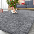 7x10 Machine Washable Large Area Rugs for Living Room (7x10 Ft / Light Grey)