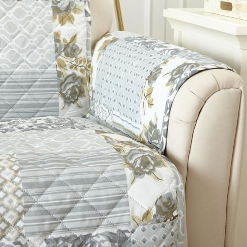 Reversible Patchwork Loveseat Cover (Loveseat / Patchwork - Grey)
