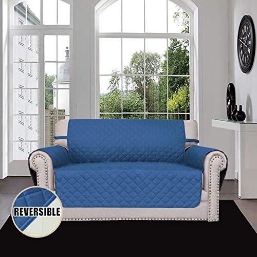 Reversible Couch Cover (Blue/Ivory / Medium Loveseat)