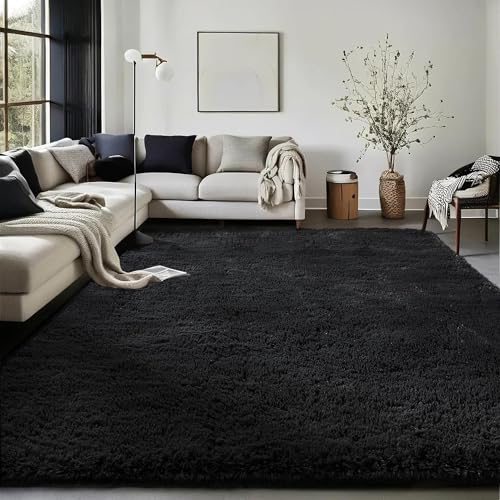 Black Area Rugs for Bedroom Living Room (3- Black / 4' x 6' (Rectangular))