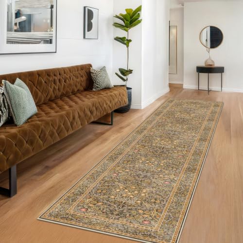 3x10 Long Runner Rugs for Hallway Non Slip (Gold Brown / 3' x 10' (Runner))