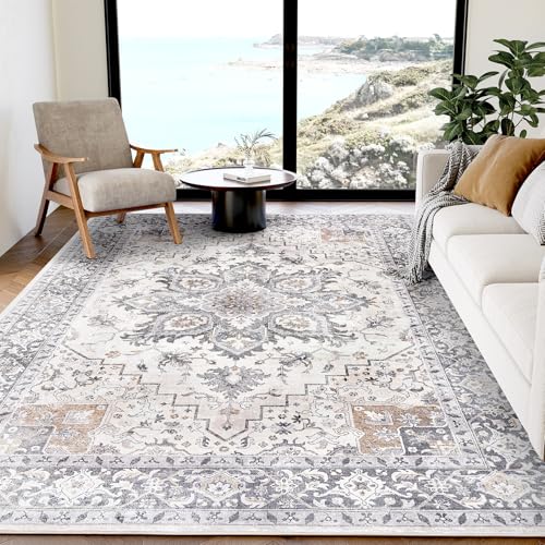 Amada 5x7 Washable Area Rug for Living Room (5' x 7' (Rectangular) / Taupe)