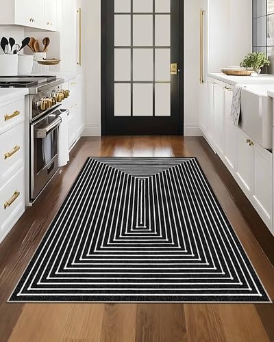 3x5 Washable Rug Modern Carpet for Entryway Bedroom (Indigo Black / 3' x 5' (Rectangular))