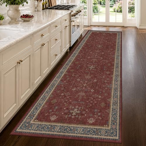 Burgundy 3x10 Long Runner Rug for Hallway (3' x 10' (Runner) / Burgundy)