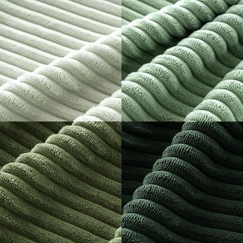 Soft Corduroy Decorative Throw Pillow Covers Forest Green 24x24 (24" x 24" (Pack of 4) / Forest Green)