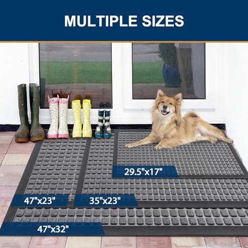 Front Door Mat Outside Entrance (Mix Grey / 71" X 23")
