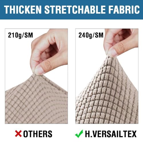 4 Piece Stretch Sofa Covers for 3 Cushion Couch Covers Furniture Slipcovers (X-Large / Sand)