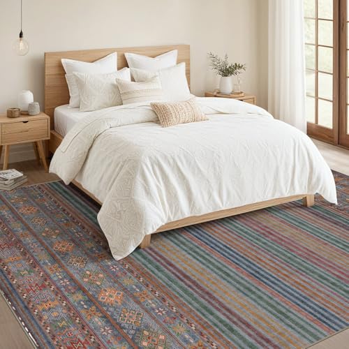 Boho 5x7 Area Rug Living Room Rugs Machine Washable Multi Color (Multi Color 01 / 5' X 7' (Rectangular))