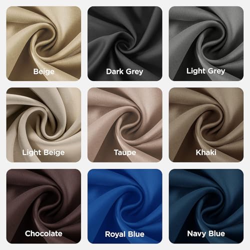 Beige Blackout Curtains for Bedroom 63 Inch 2 Panels with Grommet (Beige / 52"W x 63"L (Pack of 2))