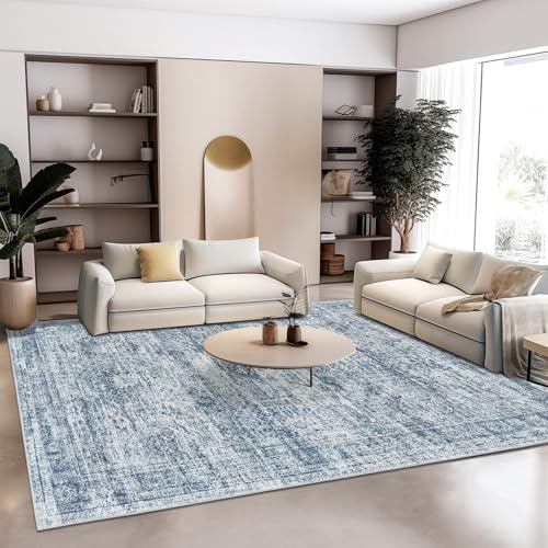 9x12 Area Rugs for Living Room Washable Rug Non (Blue / 9' x 12' (Rectangular))