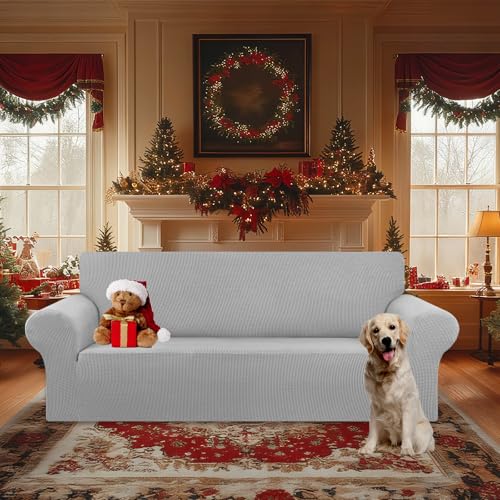 Stretch Oversized Couch Covers for Sofa Slipcover (Silver / X-Large)